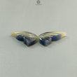 Multi Sapphire Gemstone Carving: Natural Untreated Pink, Blue Sapphire Hand Carved Butterfly Pair for Jewelry September Birthstone