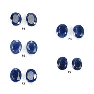 Sapphire Gemstone Normal Cut : Natural Untreated Unheated Blue Sapphire Oval Shape pairs