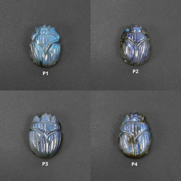 LABRADORITE Gemstone Carving : Natural Untreated Unheated Labradorite Hand Carved Scarabs