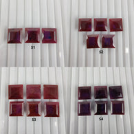 RUBY Gemstone Normal Cut  : Natural Untreated Unheated Red Ruby Square Shape 12mm*6h Sets For Jewellery