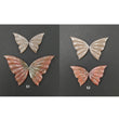 Orange Sunstone & Peach Moonstone Gemstone Carving : Natural Untreated Unheated Hand Carved Butterfly 2 Pair Set
