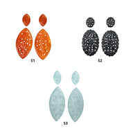 Orange Black & Milky ONYX Gemstone Carving : Natural Color Enhanced Onyx Hand Carved Hexagon 4pcs sets