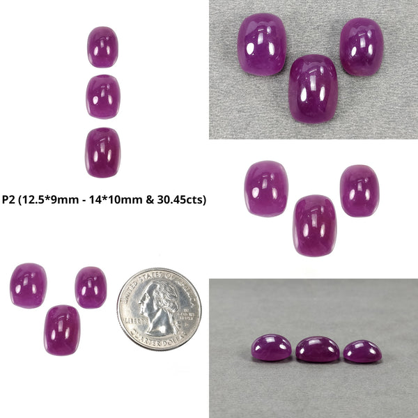 Purple Ruby Gemstone Cabochon : Natural Untreated Unheated Ruby Oval & Cushion Shape