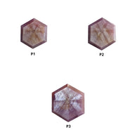 नीलम ट्रैपिचे सामान्य कट: प्राकृतिक अनुपचारित रास्पबेरी गुलाबी शीन नीलम रत्न 6 रे ट्रैपिचे हेक्सागोन आकार