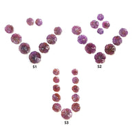 Pink Sapphire Carving : Natural Untreated Unheated Raspberry Sheen Sapphire Gemstone Hand Carved Round Flowers Sets