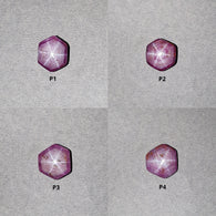Johnson Star Ruby Gemstone Cabochon : 18cts - 35cts Natural Untreated Unheated 6Ray Star Ruby Hexagon Shape