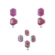 Sapphire Gemstone Normal Cut : Natural Untreated Unheated Raspberry Pink Sheen Sapphire Hexagon Uneven Shape Sets