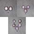 स्टार नीलम रत्न कैबोकॉन: 17cts - 26cts प्राकृतिक अनुपचारित अफ्रीकी गुलाबी नीलम 6Ray स्टार असमान अंडा आकार सेट