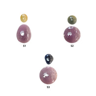 Pink & Yellow Blue Sapphire Gemstone Rose Cut : Natural Untreated Unheated Round And Uneven Shape 2pcs Sets