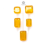 Mexican Yellow Fire Opal Faceted Cut: 13.60cts Natural Untreated Opal Square, Baguette Shapes 9mm - 12*8mm 5pcs Lot