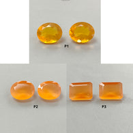 Mexican Yellow Fire Opal Faceted Cut: Natural Untreated Opal Oval, Square Shapes Pair For Jewelry