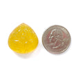 Yellow Opal Gemstone Carving: 31.30cts Natural Untreated Opal October Birthstone Hand Carved Pear Shape 25.5*25mm 1pcs For Jewelry