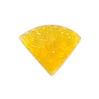 Yellow Opal Gemstone Carving: 47.60cts Natural Untreated Opal October Birthstone Hand Carved Triangle Shape 39*32mm 1pcs For Jewelry