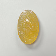 Yellow Opal Gemstone Carving: 66.90cts Natural Untreated Opal October Birthstone Hand Carved Oval Shape 43*26mm 1pcs For Jewelry