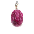 Ruby Ganesha Carving Silver Pendant 8.97gms