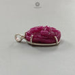 Ruby Ganesha Carving Silver Pendant: 8.97gms Natural Untreated Red Ruby Lord Ganesha Idol 925 Sterling Silver Prong Set Pendant 1.25"