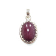 Red Ruby Silver Pendant: 7.29gms Natural Untreated Ruby Oval Shape Cabochon 925 Sterling Silver Bezel Set Pendant 1.30"