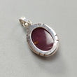 Red Ruby Silver Pendant: 7.29gms Natural Untreated Ruby Oval Shape Cabochon 925 Sterling Silver Bezel Set Pendant 1.30"