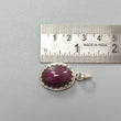 Red Ruby Silver Pendant: 7.29gms Natural Untreated Ruby Oval Shape Cabochon 925 Sterling Silver Bezel Set Pendant 1.30"