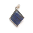 Blue Labradorite Silver Faceted Pendant: 6.11gms Natural Untreated Labradorite Marquise Fancy Cut 925 Sterling Silver Prong Set 1.75"