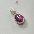 Star Ruby Silver Pendant: 2.38gms Natural Untreated Star Ruby Oval Shape Cabochon 925 Sterling Silver Bezel Set Pendant 0.70"