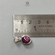 Star Ruby Silver Pendant: 2.38gms Natural Untreated Star Ruby Oval Shape Cabochon 925 Sterling Silver Bezel Set Pendant 0.70"