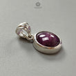 Star Ruby Silver Pendant: 2.38gms Natural Untreated Star Ruby Oval Shape Cabochon 925 Sterling Silver Bezel Set Pendant 0.70"