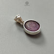 Star Ruby Silver Pendant: 2.38gms Natural Untreated Star Ruby Oval Shape Cabochon 925 Sterling Silver Bezel Set Pendant 0.70"