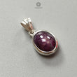 Star Ruby Silver Pendant: 2.84gms Natural Untreated Star Ruby Oval Shape Cabochon 925 Sterling Silver Bezel Set Pendant 0.75"