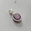 Star Ruby Silver Pendant: 2.84gms Natural Untreated Star Ruby Oval Shape Cabochon 925 Sterling Silver Bezel Set Pendant 0.75"