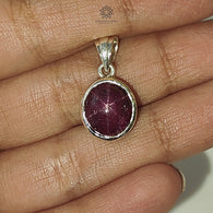 Star Ruby Silver Pendant 2.9gms