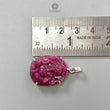 Ruby Ganesha Carving Silver Pendant: 7.6gms Natural Untreated Red Ruby Lord Ganesha Idol 925 Sterling Silver Prong Set Pendant 1.25"