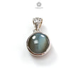 Chrysoberyl Cat's Eye Silver Pendant: 2.50gms Natural Untreated Cat's Eye Round Shape Cabochon 925 Sterling Silver Bezel Set Pendant 0.75"