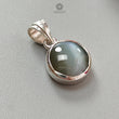 Chrysoberyl Cat's Eye Silver Pendant: 2.50gms Natural Untreated Cat's Eye Round Shape Cabochon 925 Sterling Silver Bezel Set Pendant 0.75"