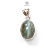 Chrysoberyl Cat's Eye Silver Pendant: 3.34gms Natural Untreated Cat's Eye Oval Shape Cabochon 925 Sterling Silver Bezel Set Pendant 0.75"