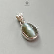 Chrysoberyl Cat's Eye Silver Pendant: 3.34gms Natural Untreated Cat's Eye Oval Shape Cabochon 925 Sterling Silver Bezel Set Pendant 0.75"