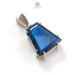 Blue Labradorite Faceted Pendant: 5.76gms Natural Untreated Labradorite Trapezium Fancy Cut 925 Sterling Silver Prong Set Pendant 1.30"