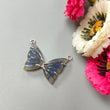 Blue Labradorite Silver Pendant: 6.2gms Natural Untreated Labradorite Butterfly Carving 925 Sterling Silver Prong Set Pendant 1.20"