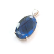 Blue Labradorite Faceted Silver Pendant: 8.88gms Natural Untreated Labradorite Oval 925 Sterling Silver Prong Set Pendant 1"