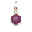 Raspberry Sheen Purple Sapphire Faceted Silver Pendant: 2.82gms Natural Untreated Sapphire Hexagon 925 Sterling Silver Prong Set 1" Pendant