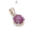 Raspberry Sheen Purple Sapphire Faceted Silver Pendant: 2.82gms Natural Untreated Sapphire Hexagon 925 Sterling Silver Prong Set 1" Pendant