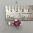 Raspberry Sheen Purple Sapphire Faceted Silver Pendant: 2.82gms Natural Untreated Sapphire Hexagon 925 Sterling Silver Prong Set 1" Pendant