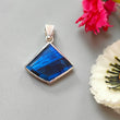 Blue Labradorite Faceted Silver Pendant: 6.21gms Natural Untreated Labradorite Fancy Shape 925 Sterling Silver Bezel Set Pendant 1.40"