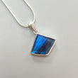 Blue Labradorite Faceted Silver Pendant: 6.21gms Natural Untreated Labradorite Fancy Shape 925 Sterling Silver Bezel Set Pendant 1.40"