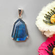 Blue Labradorite Faceted Silver Pendant: 6.61gms Natural Untreated Labradorite Fancy Shape 925 Sterling Silver Bezel Set Pendant 1.50"