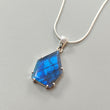 Blue Labradorite Faceted Silver Pendant: 7.2gms Natural Untreated Labradorite Fancy Shape 925 Sterling Silver Bezel Set Pendant 1.50"