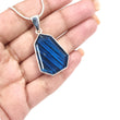 Blue Labradorite Faceted Silver Pendant: 8.62gms Natural Untreated Labradorite Fancy Shape 925 Sterling Silver Bezel Set Pendant 1.50"