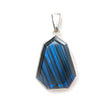 Blue Labradorite Faceted Silver Pendant: 8.62gms Natural Untreated Labradorite Fancy Shape 925 Sterling Silver Bezel Set Pendant 1.50"