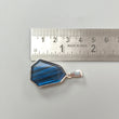 Blue Labradorite Faceted Silver Pendant: 8.62gms Natural Untreated Labradorite Fancy Shape 925 Sterling Silver Bezel Set Pendant 1.50"