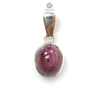 Star Ruby Silver Pendant: 3.62gms Natural Untreated Star Ruby Oval Shape Cabochon 925 Sterling Silver Bezel Set Pendant 1"